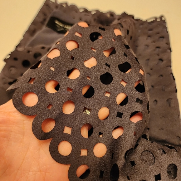 Banana Republic Gray Laser Cut Short Sleeve Blouse - Picture 9 of 12